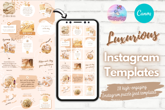 Luxurious Instagram Puzzle Feed Template - Digital