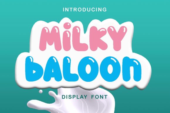 Milky Baloon Font PNG with transparent background - Preview 5