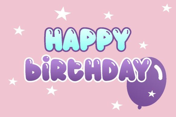 Milky Baloon Font PNG with transparent background - Preview 1