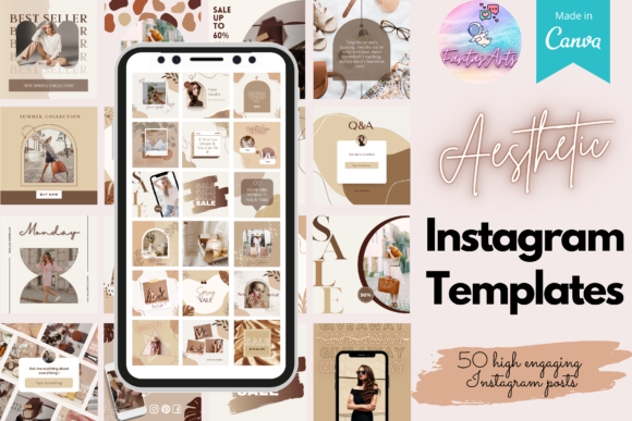 Aesthetic Beige Instagram Post Template Graphics 1