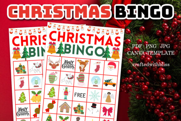 Christmas BINGO Game for Kids (20 Cards)