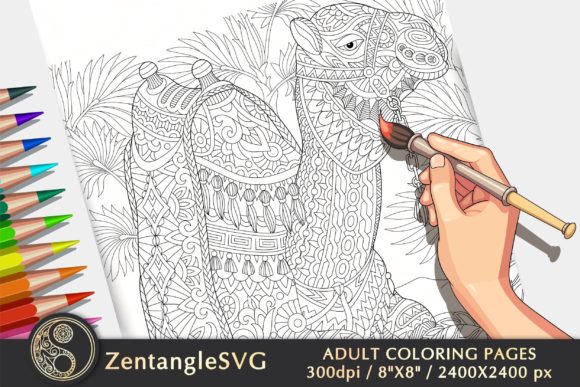 Camel Coloring Page for Adults & Kids