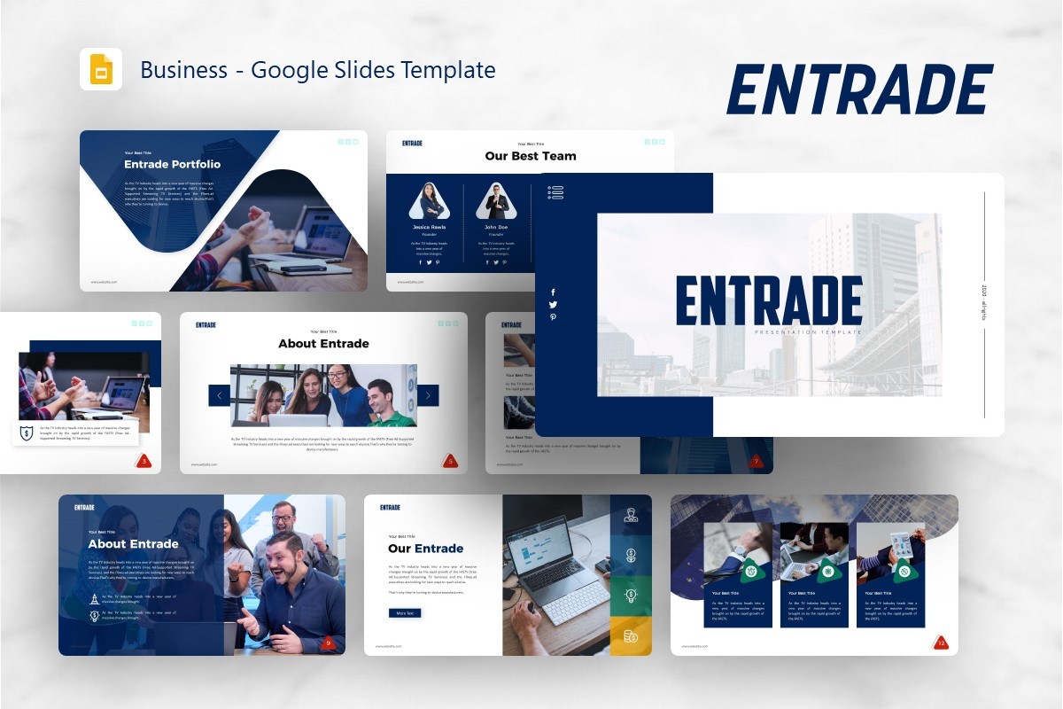 Google Slides Template - Entrade Graphic by SlideThrive · Creative Fabrica