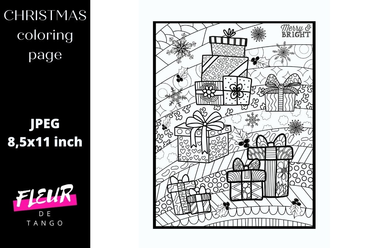 Christmas Adult Coloring Page Abstract