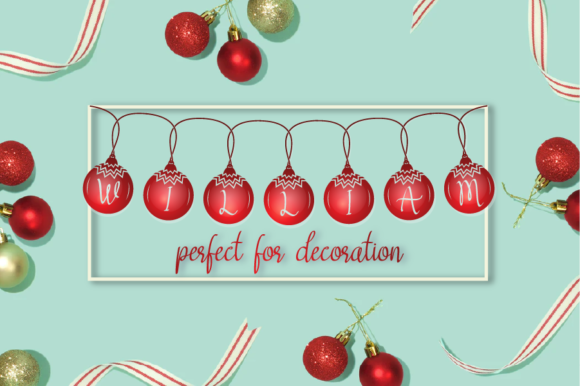 Christmas Glass Ball Font PNG with transparent background - Preview 1