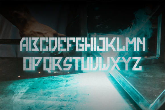 Iron Metals Font PNG with transparent background - Preview 1