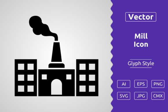 Vector Mill Glyph Icon Graphic by Muhammad Atiq · Creative Fabrica