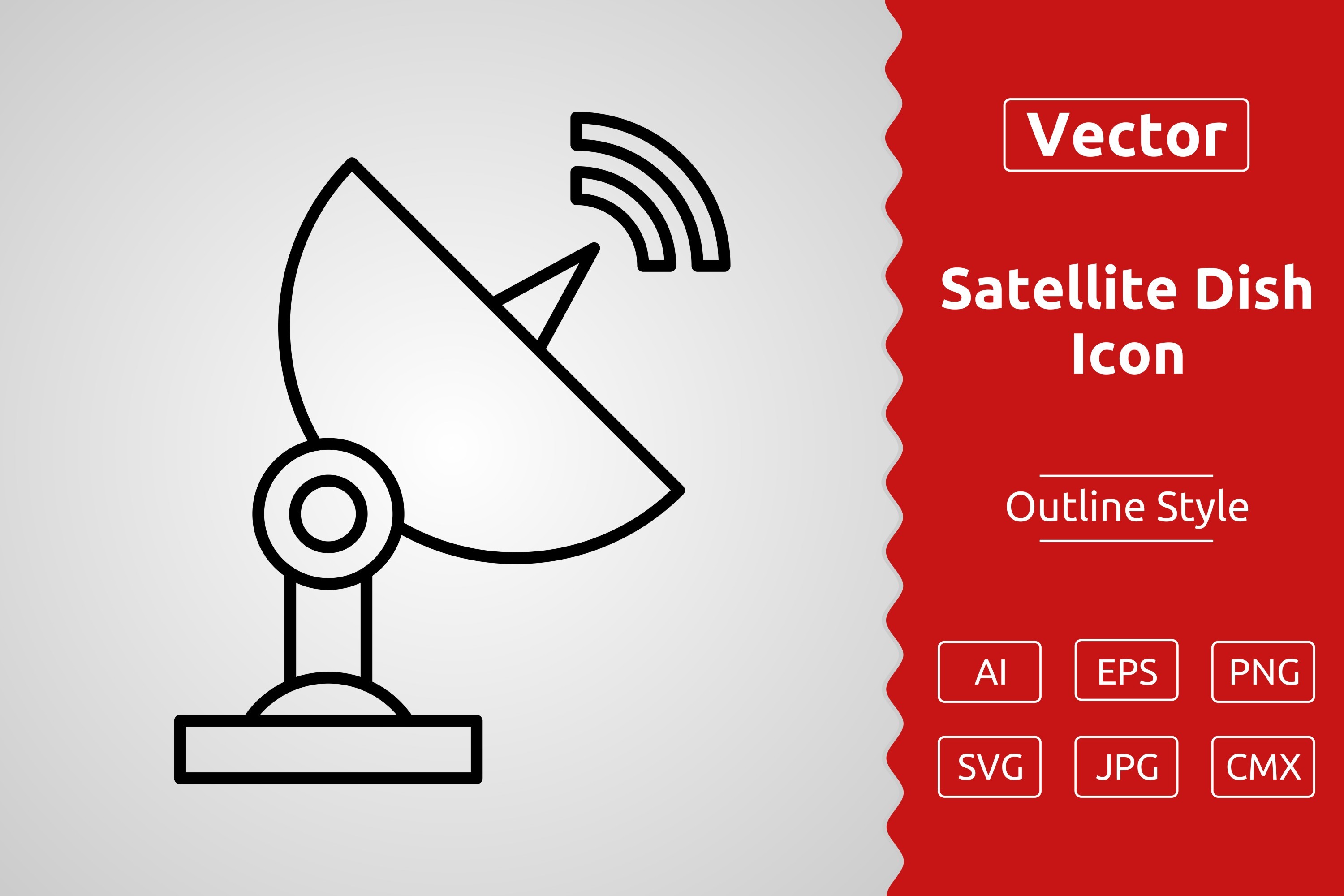 Vector Satellite Dish Outline Icon Graphic by Muhammad Atiq · Creative ...