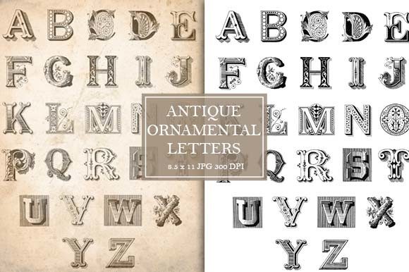 Antique Ornamental Alphabet Letters