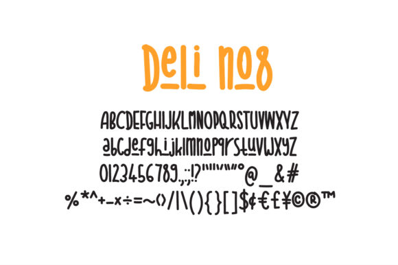 DeliNo8 Font PNG with transparent background - Preview 2