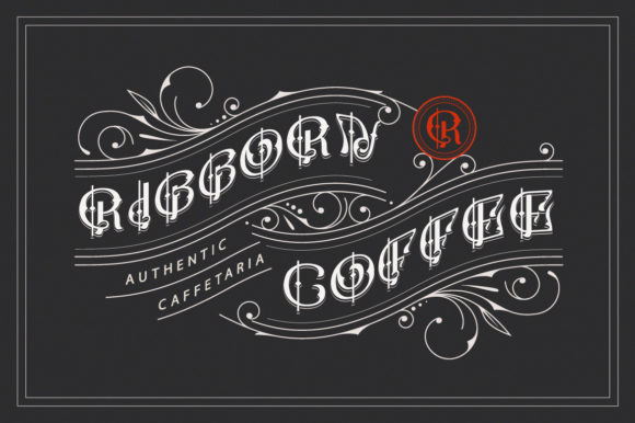 Red Ribbory Font PNG with transparent background - Preview 2
