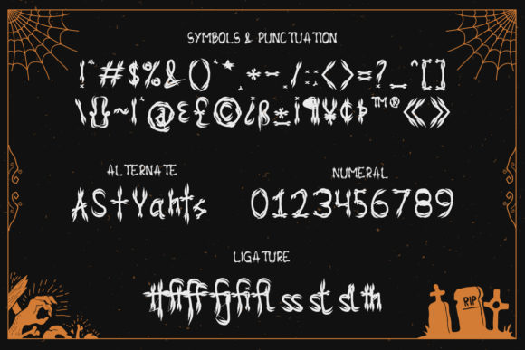 SkullBone Font PNG with transparent background - Preview 2