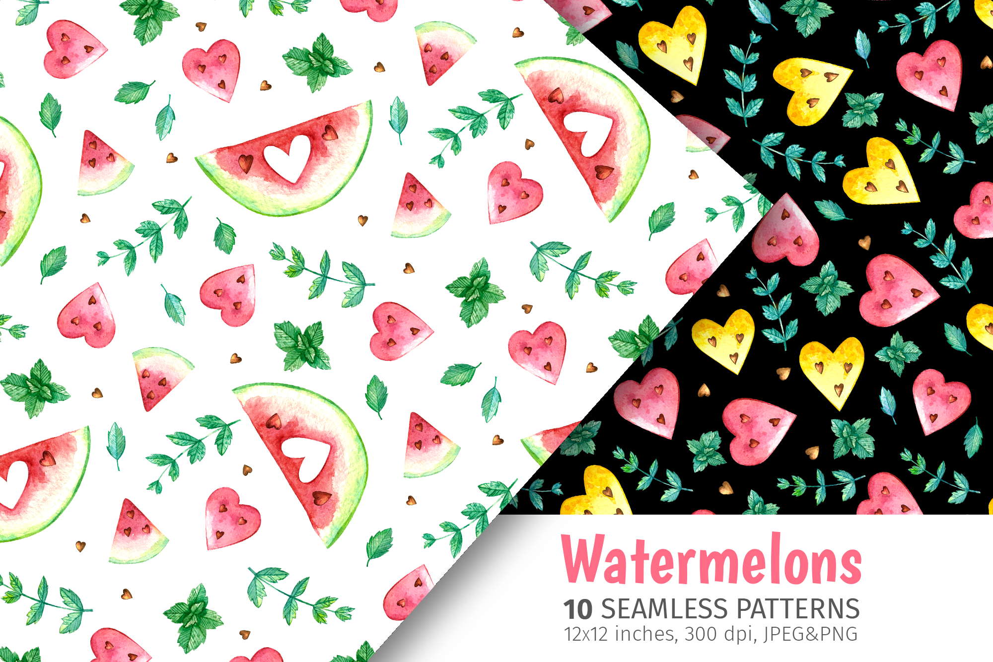 Watermelon Seamless Patterns Graphic by ValinMalin · Creative Fabrica
