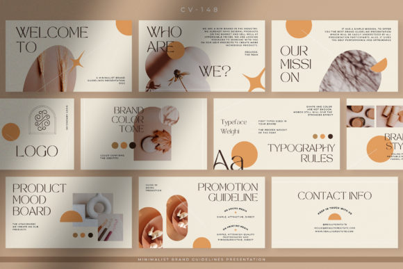 Warm Earth minimalist Canva brand guidelines presentation