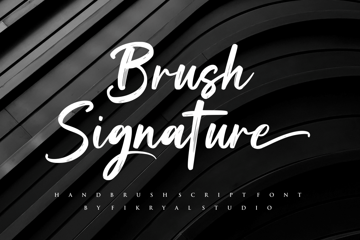 Brush Signature font preview — fast fluid signature style for personal branding and watermarks