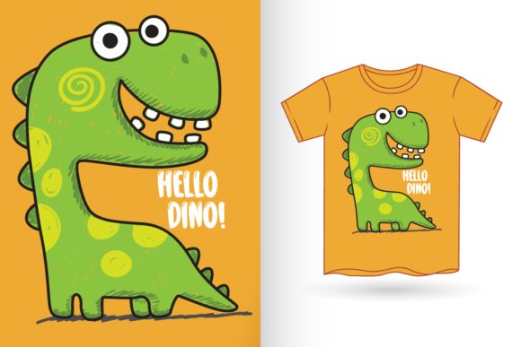 Chibi Dinosaur Font PNG with transparent background - Preview 1