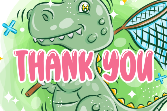 Chibi Dinosaur Font PNG with transparent background - Preview 5