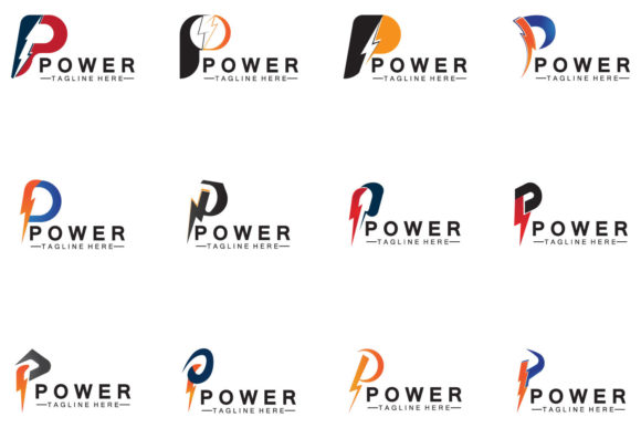Letter P Thunder Grafika Logo Przez kosunar185