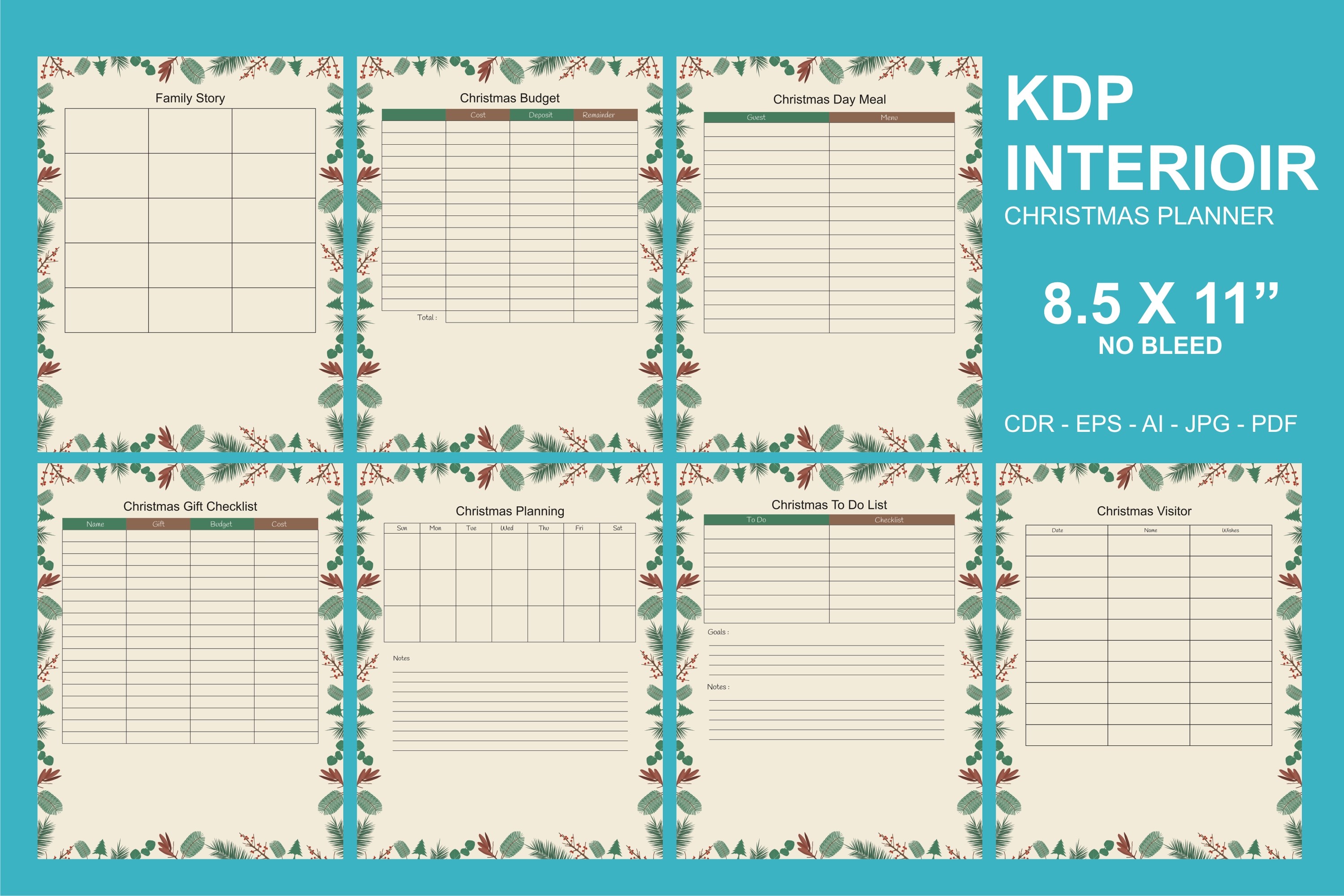 Merry Christmas Planner KDP Interior Graphic by edywiyonopp · Creative ...