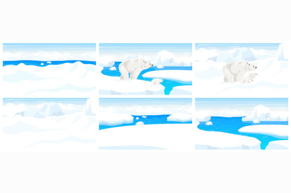 North Pole Wildlife Flat Illustration Gráfico Ilustraciones Imprimibles Por IMG visuals characters