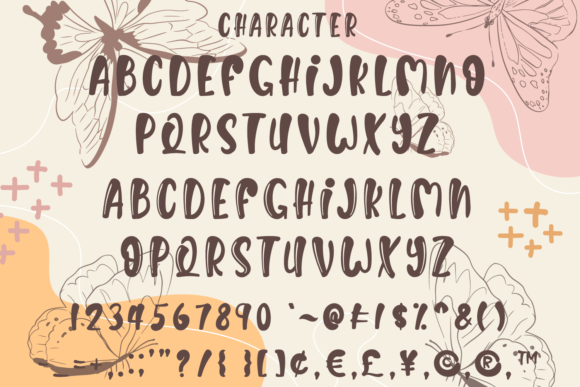Butterfly Fly Font PNG with transparent background - Preview 6