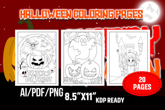Halloween Coloring Pages for Kids Graphic by Tixxor-Global · Creative ...