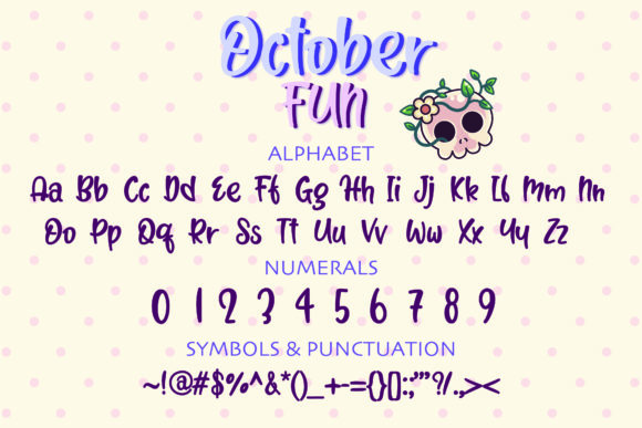 October Fun Font font preview - 1
