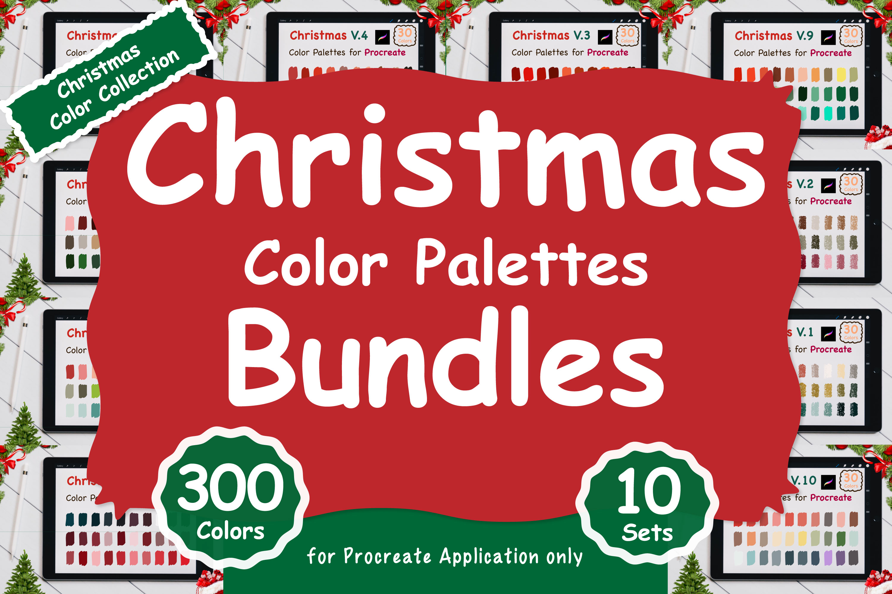 Procreate Color Set Bundles- Christmas Graphic by jennythip · Creative ...