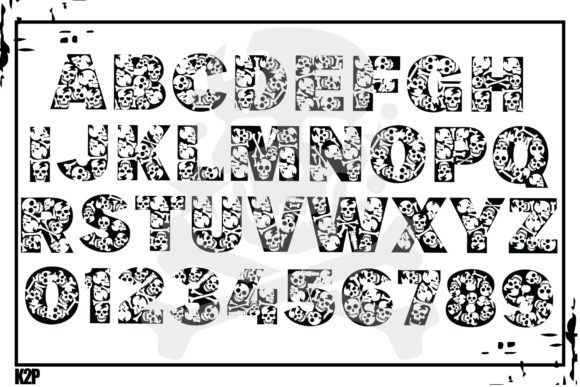 Skulls Font PNG with transparent background - Preview 1