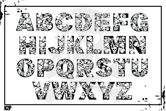 Skulls Font PNG with transparent background - Preview 2