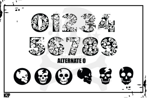 Skulls Font PNG with transparent background - Preview 3