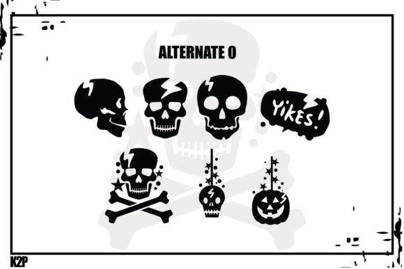 Skulls Font PNG with transparent background - Preview 4
