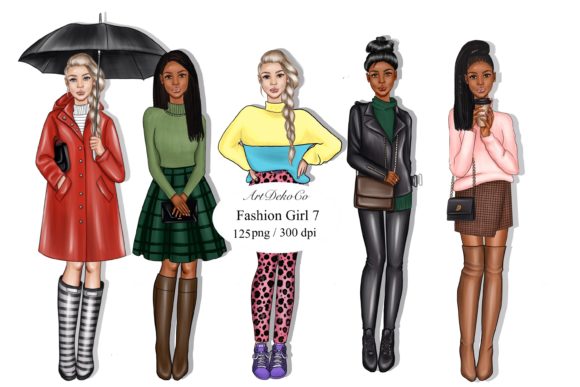 Autumn Girl Clipart Graphic Illustrations By ArtDekoCo