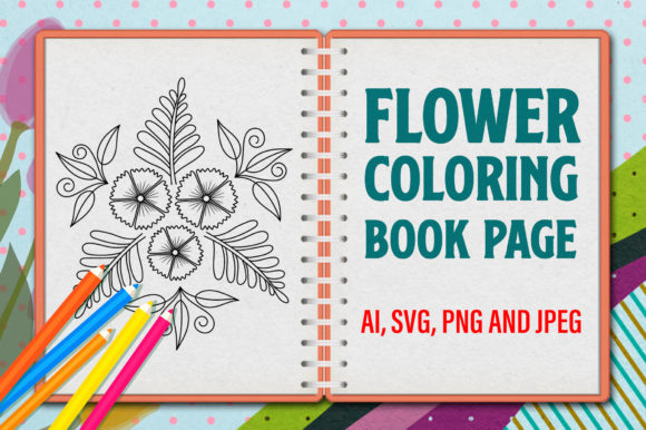 Flower Coloring Page Bundle Bundle · Creative Fabrica