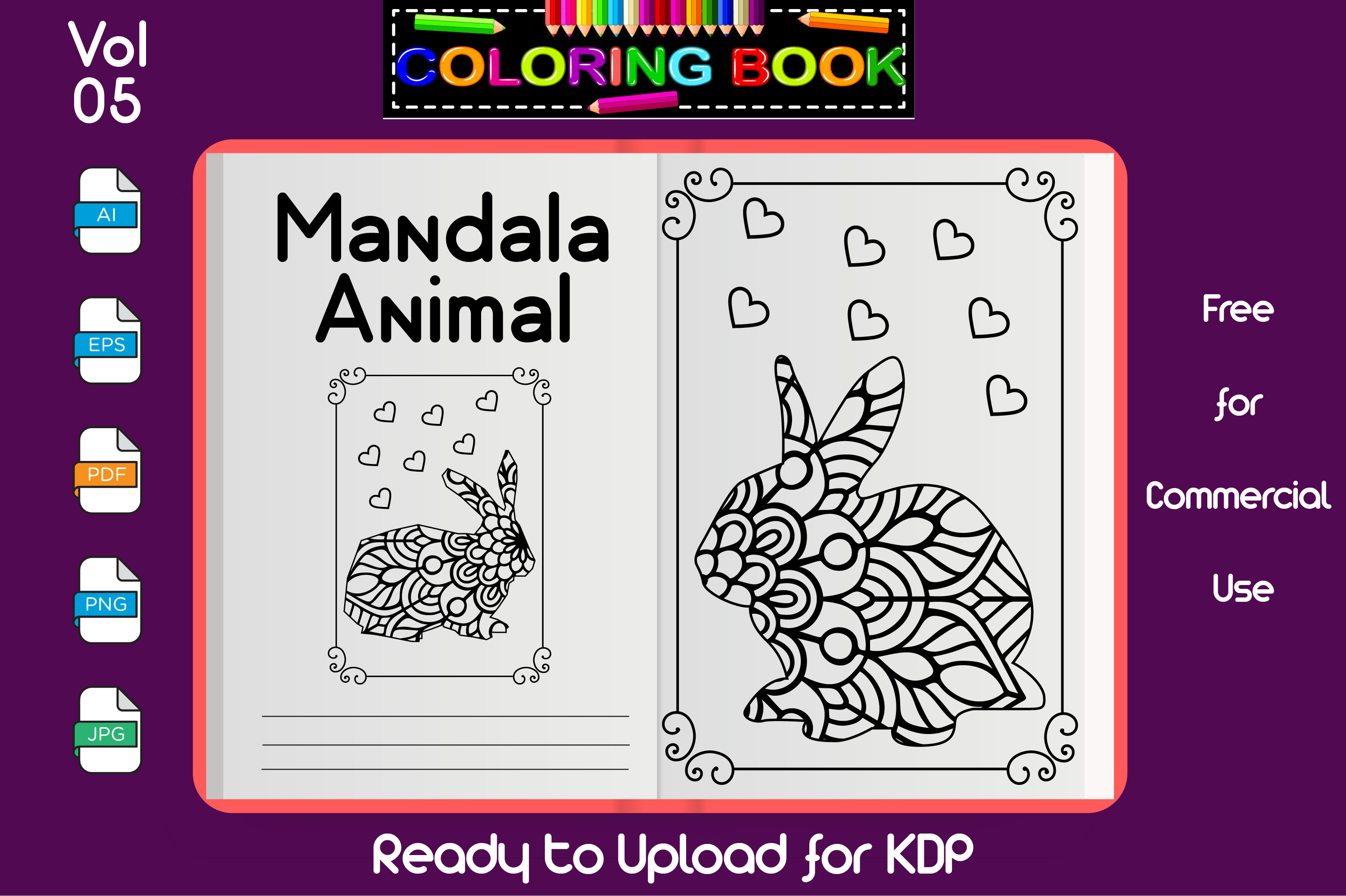 Mandala Animal - Coloring Book Pages KDP Graphic by Golam Kader Riad ...