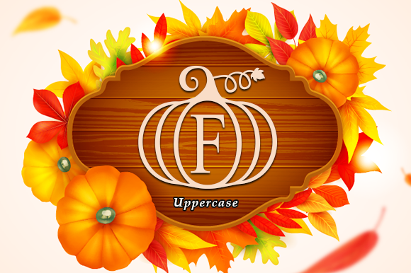 Pumpkin Monogram Font PNG with transparent background - Preview 1