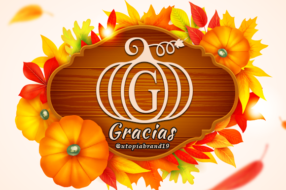 Pumpkin Monogram Font PNG with transparent background - Preview 5