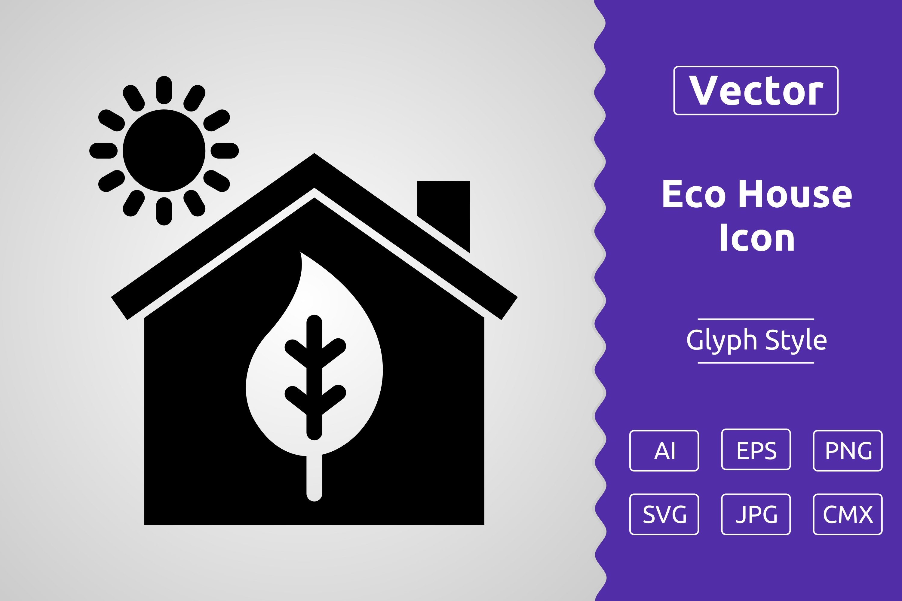 Vector Eco House Glyph Icon Graphic by Muhammad Atiq · Creative Fabrica