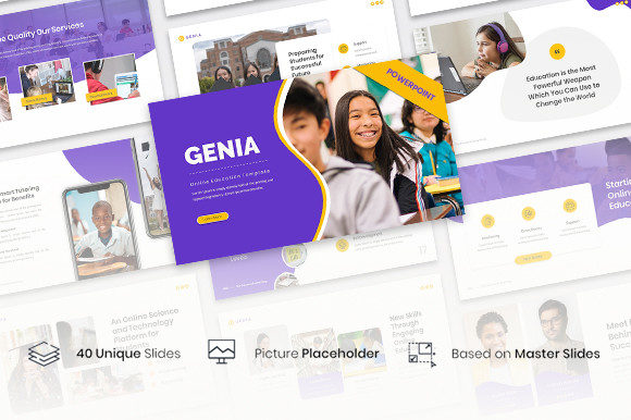 Preview of Genia – Online Education PowerPoint education presentation template