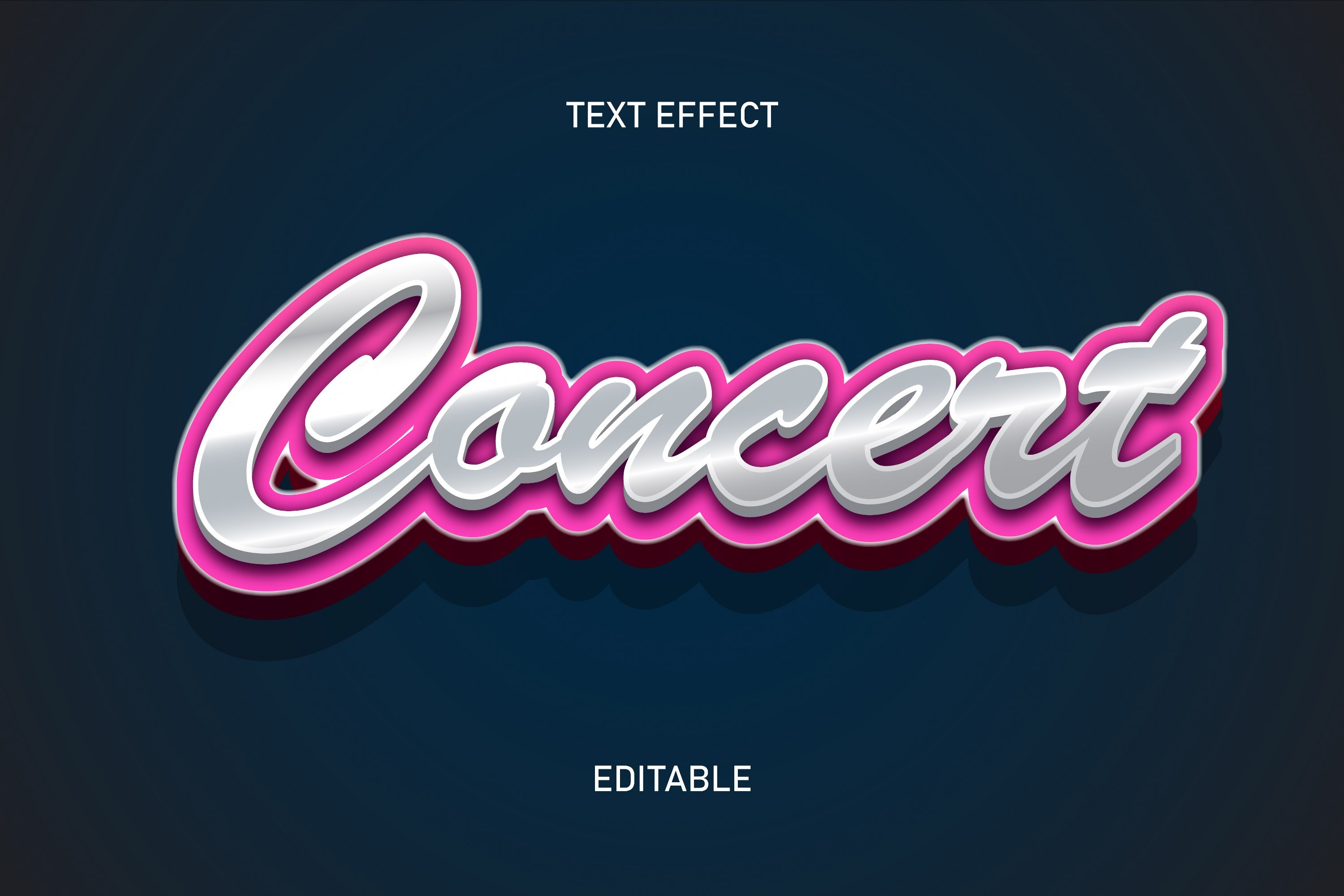 Concert Style Chrome Text Effect