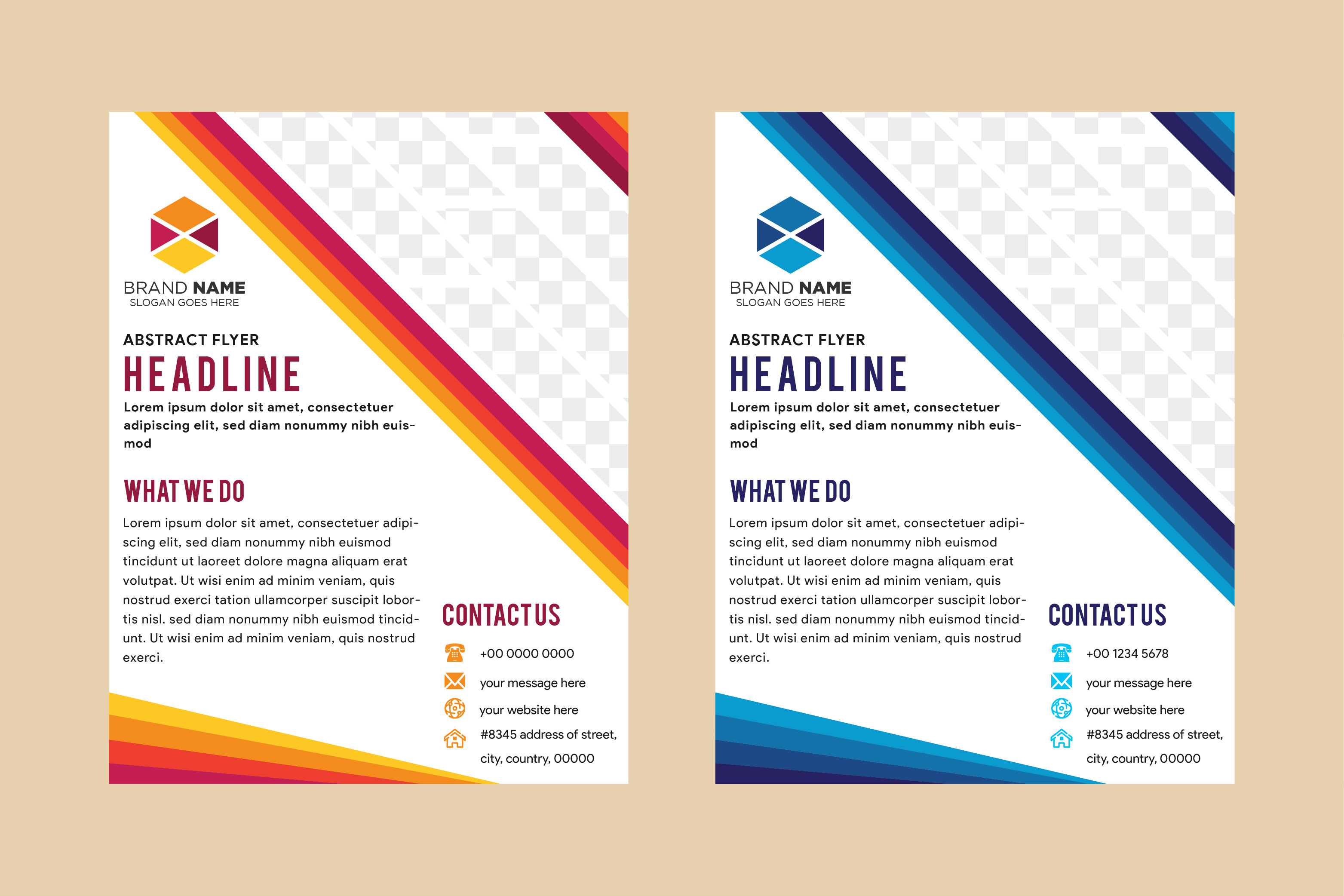 Orange Blue Diagonal Vertical Flyer Graphic by noory.shopper · Creative ...