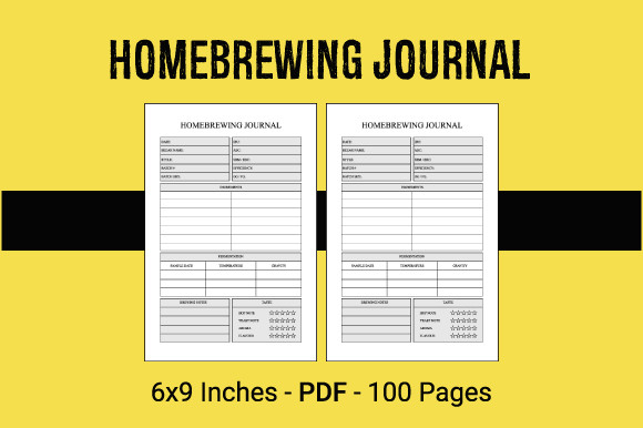 Homebrewing Journal KDP Interior Graphic by Gfx Studio · Creative Fabrica