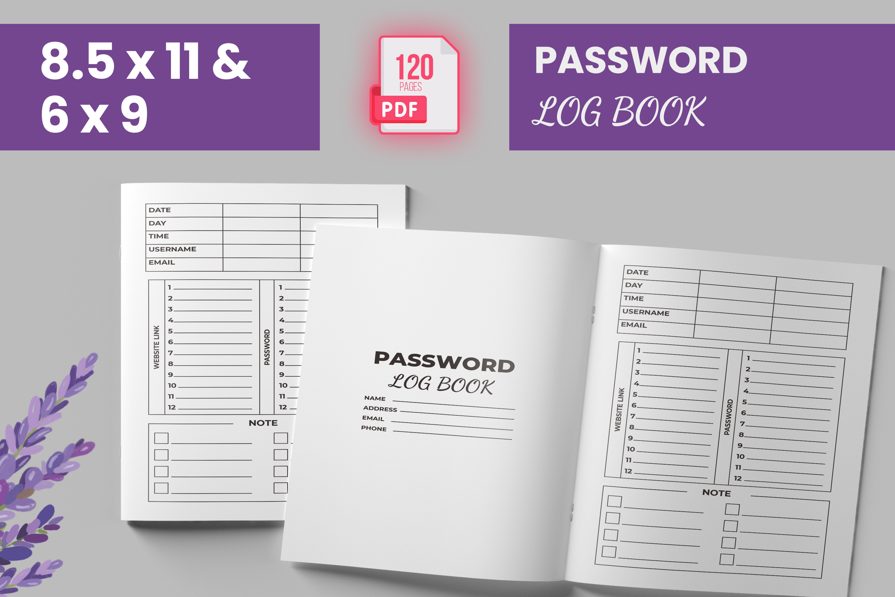 Password Log Book (KDP Interior Design) Graphic by Boss Designer ...
