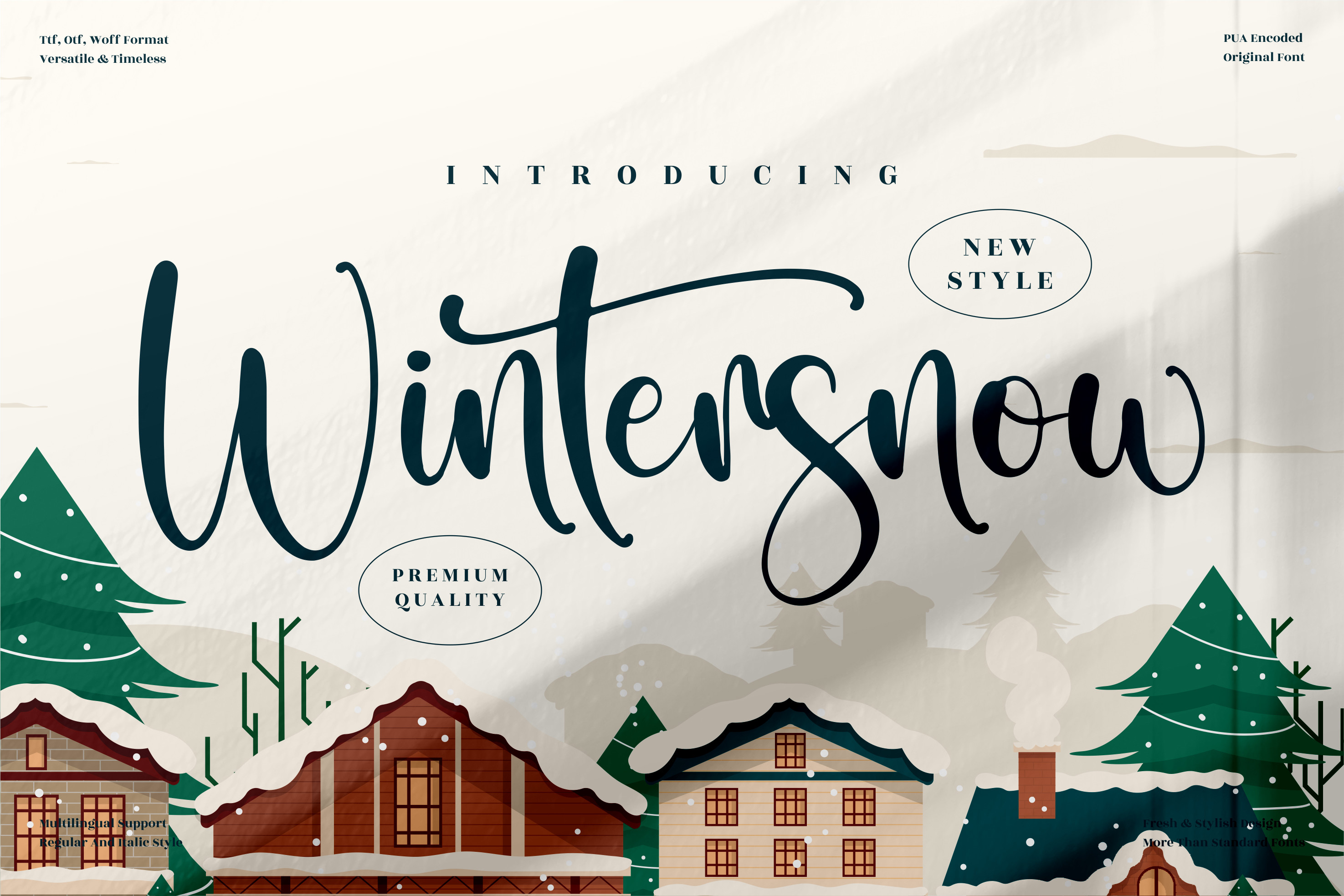 Wintersnow preview: elegant flowing handwritten font