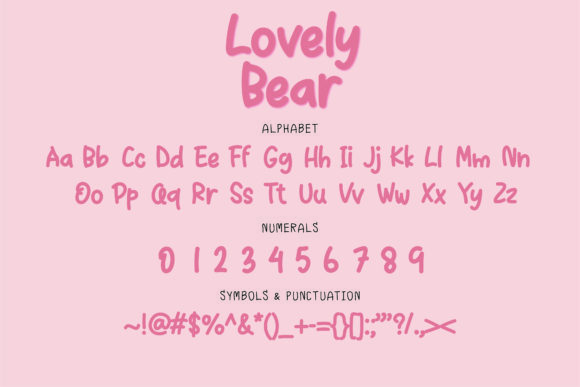 Lovely Bear Font PNG with transparent background - Preview 1