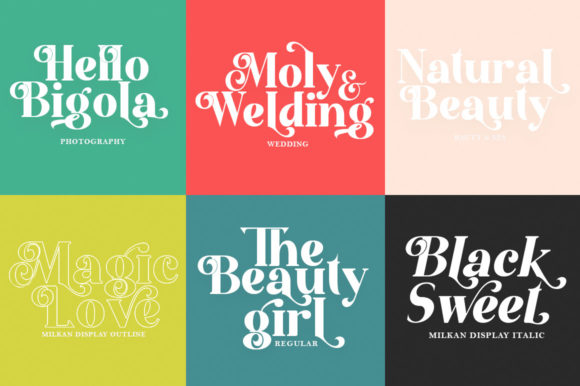 Milkan Display Font PNG with transparent background - Preview 3