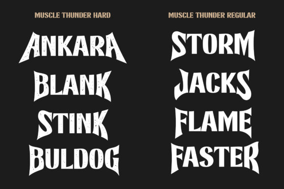 Muscle Thunder Font PNG with transparent background - Preview 4