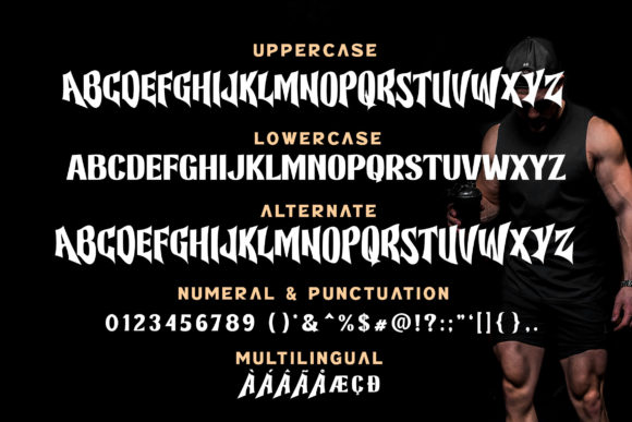 Muscle Thunder Font PNG with transparent background - Preview 5