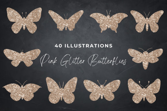 Pink Gold Butterflies Collection