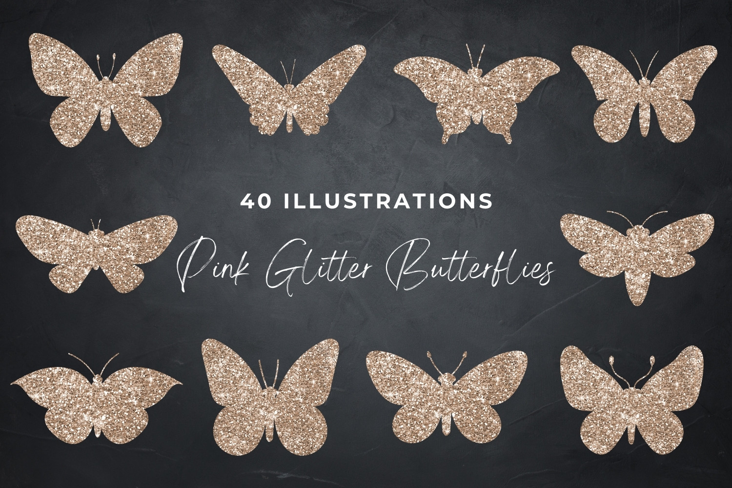 Pink Gold Butterflies Collection